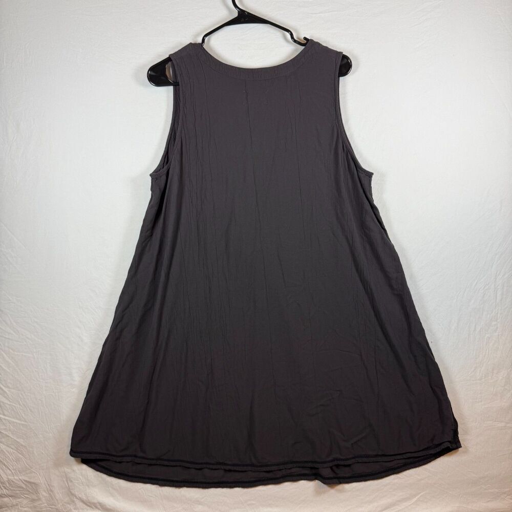 Lou & Grey Charcoal Tassel Tie Swing Dress Sleeveless Size L - Picture 2 of 8